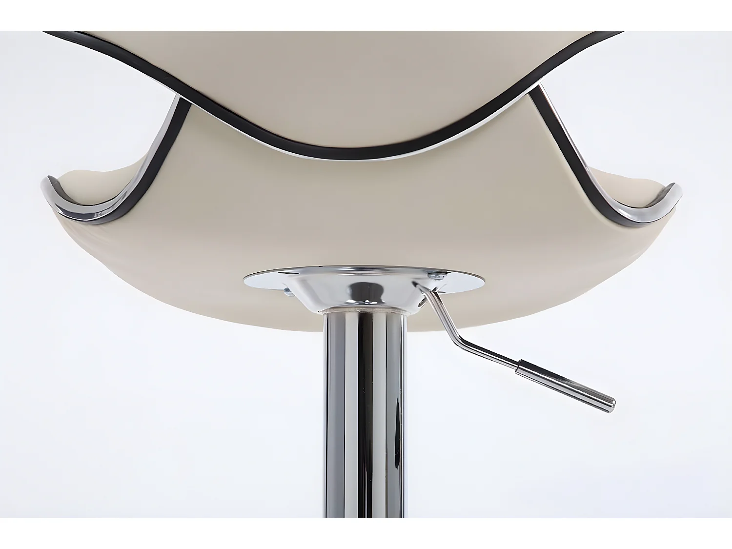 Lot de 2  Tabouret de bar - Similicuir & Chrome - Crème - Las Vegas v2