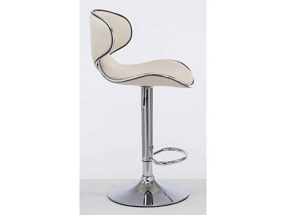 Lot de 2  Tabouret de bar - Similicuir & Chrome - Crème - Las Vegas v2