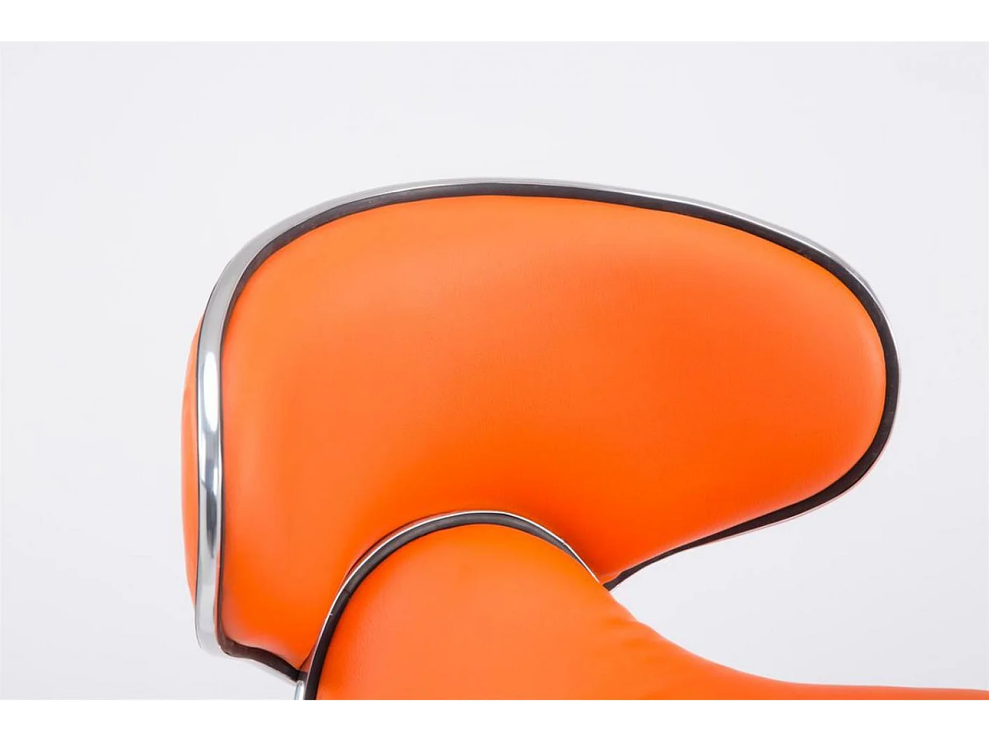 2er Set Barhocker - Kunstleder & chrom - orange - Las Vegas v2