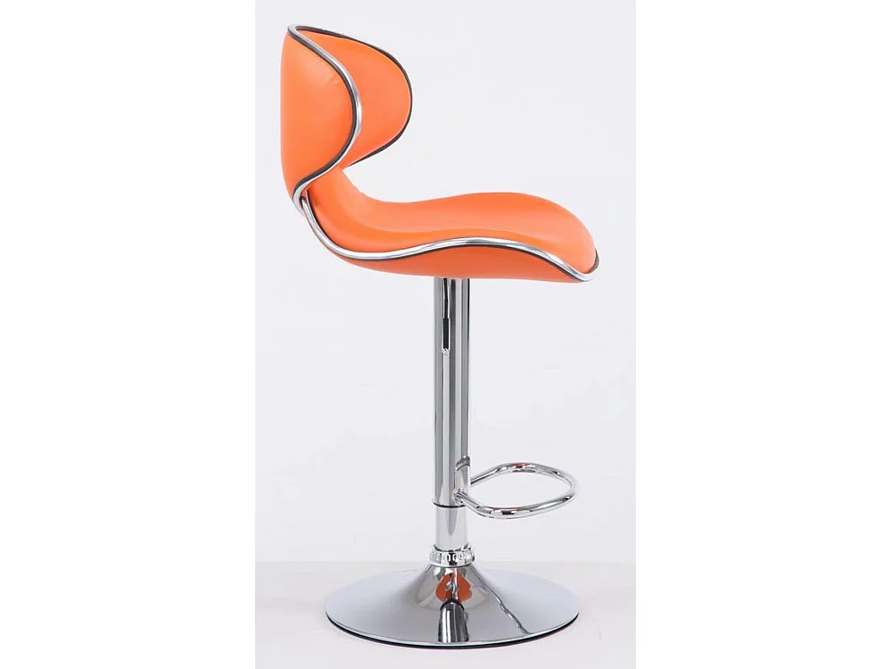 2er Set Barhocker - Kunstleder & chrom - orange - Las Vegas v2