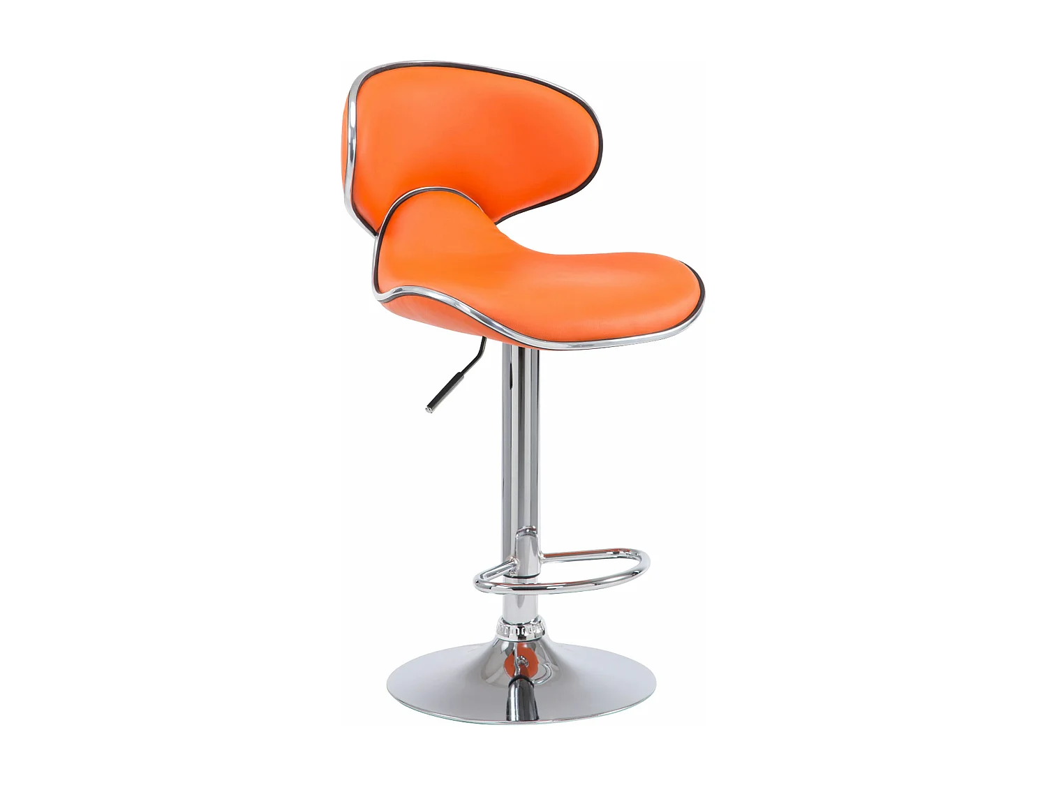 Tabouret de bar - Similicuir & Métal chromé - Orange - Las Vegas V2
