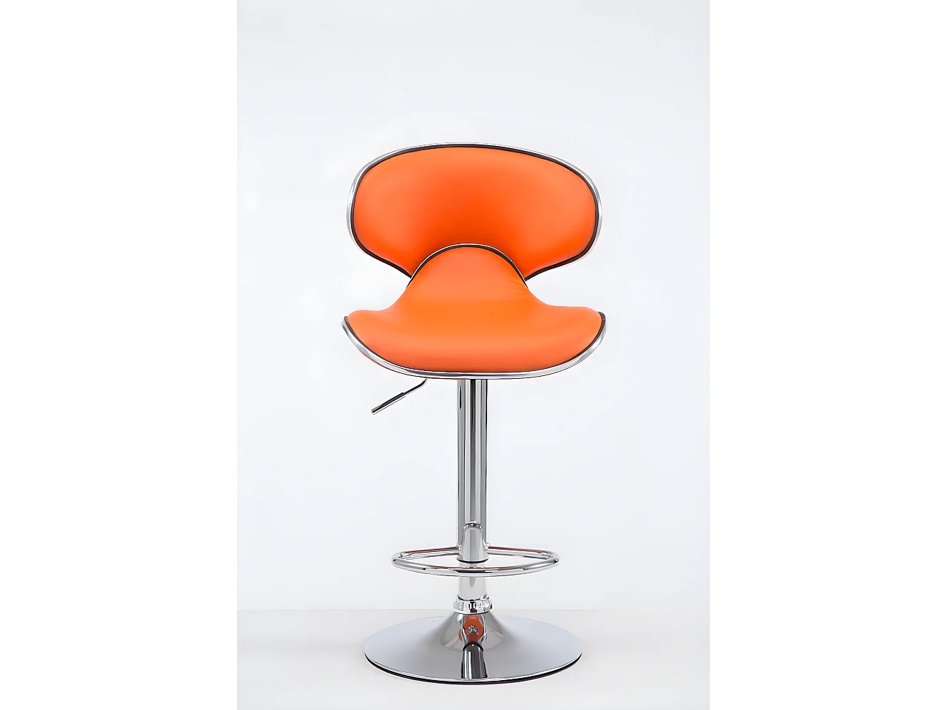 Tabouret de bar - Similicuir & Métal chromé - Orange - Las Vegas V2