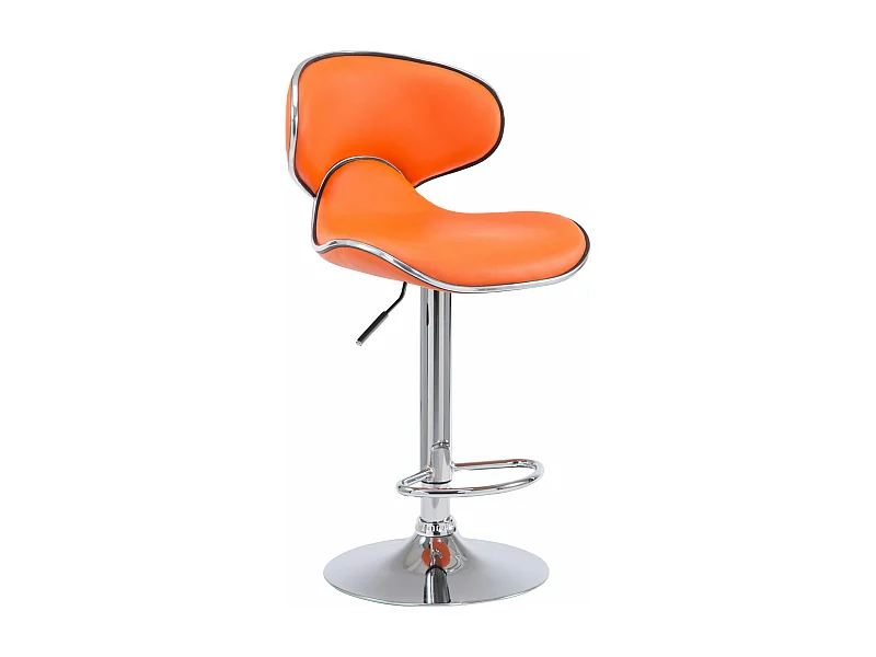 Tabouret de bar - Similicuir & Métal chromé - Orange - Las Vegas V2