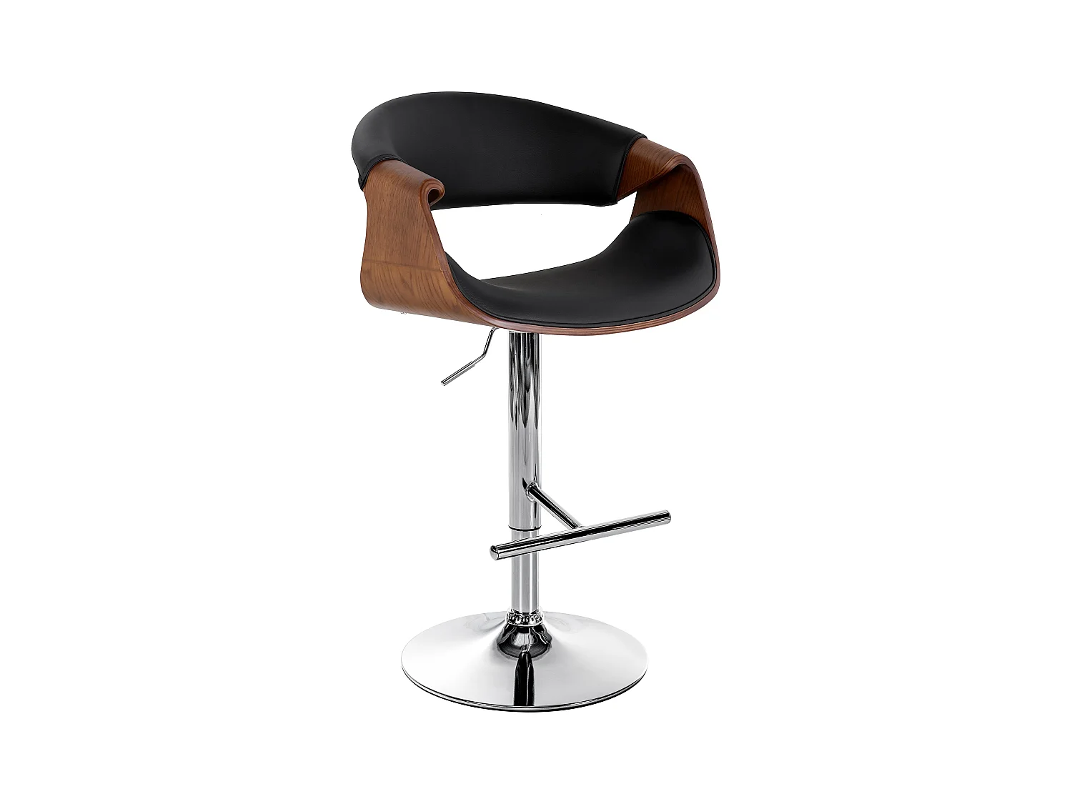 Tabouret de bar - Similicuir - Noir - Foley