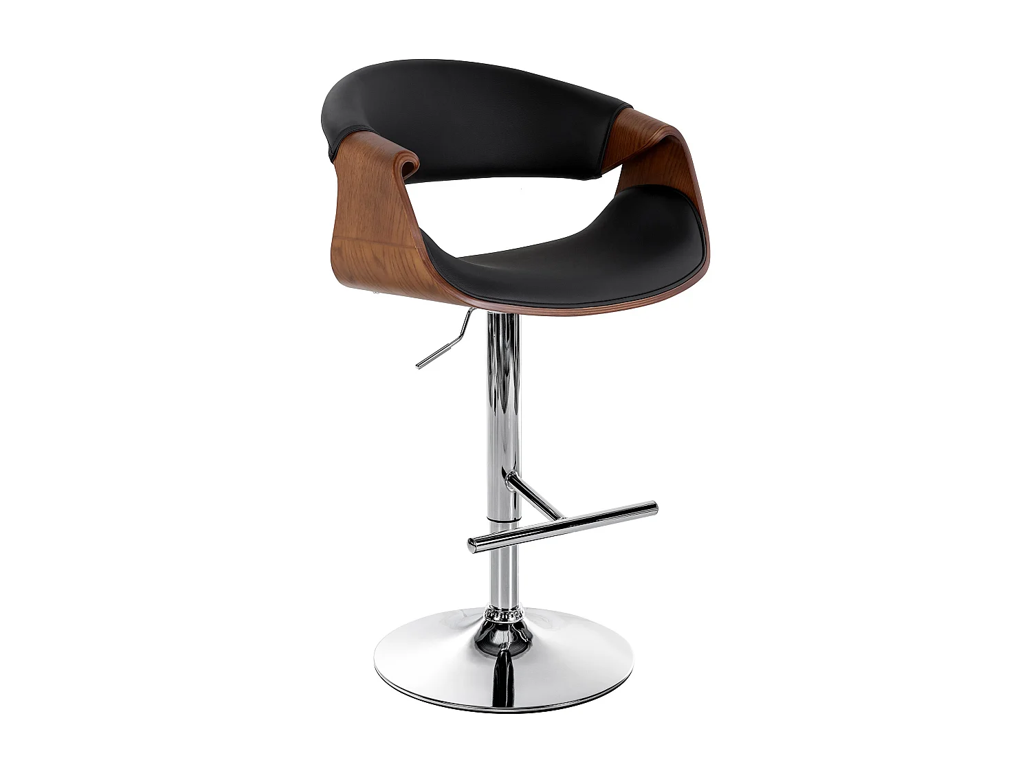 Tabouret de bar - Similicuir - Noir - Foley
