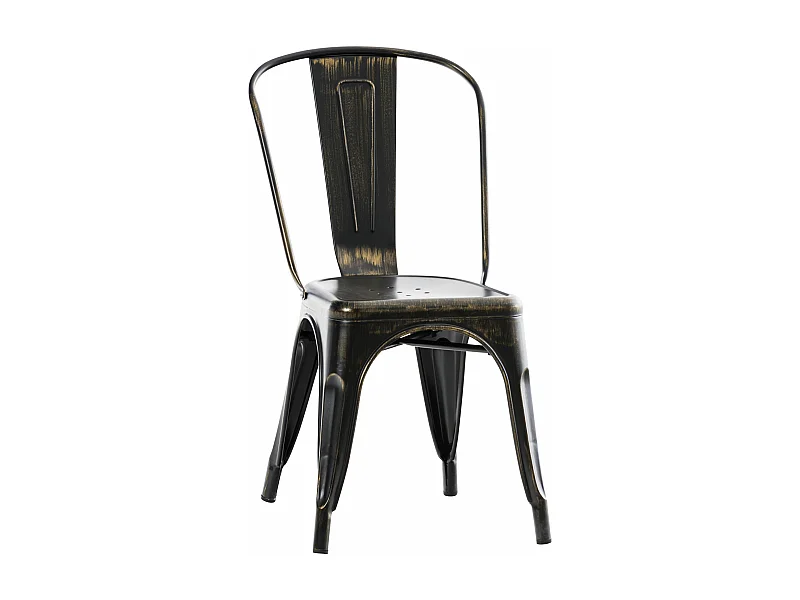 chaise salle à manger - Métal & Métal - Noir-Or - Benedikt V2