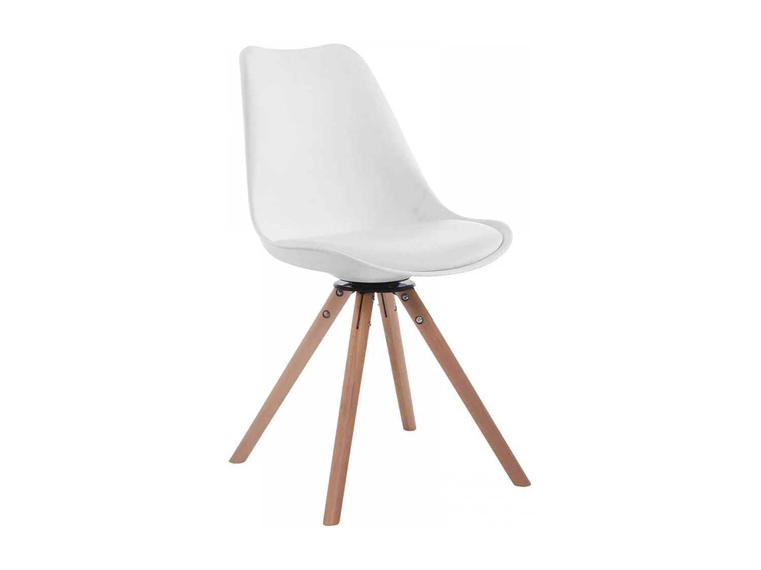 Eetkamerstoelen - Kunstleer & natura - wit - Troyes