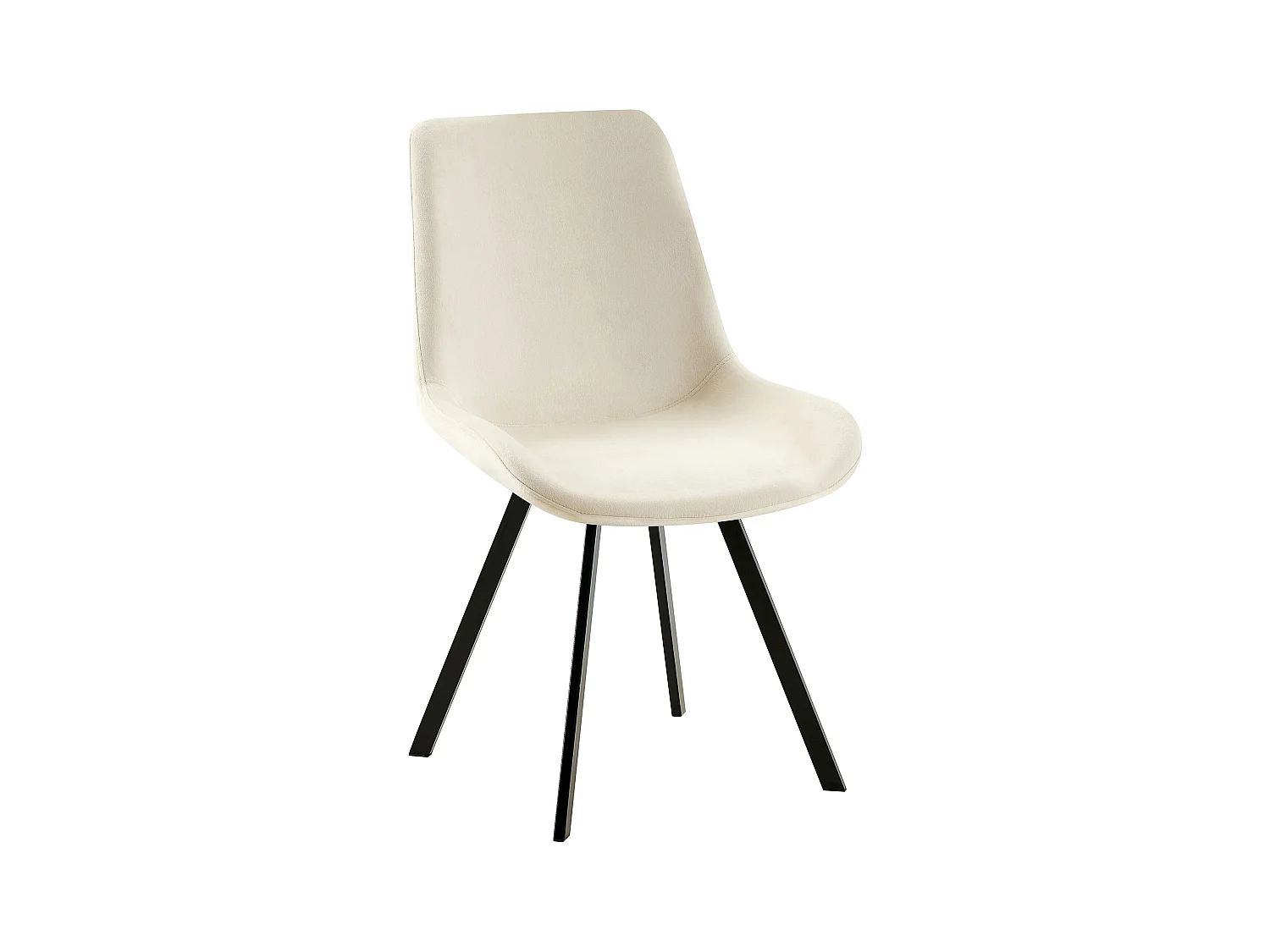 chaise salle à manger - Velours - Crème - Lewes