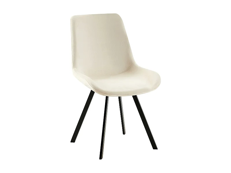 chaise salle à manger - Velours - Crème - Lewes