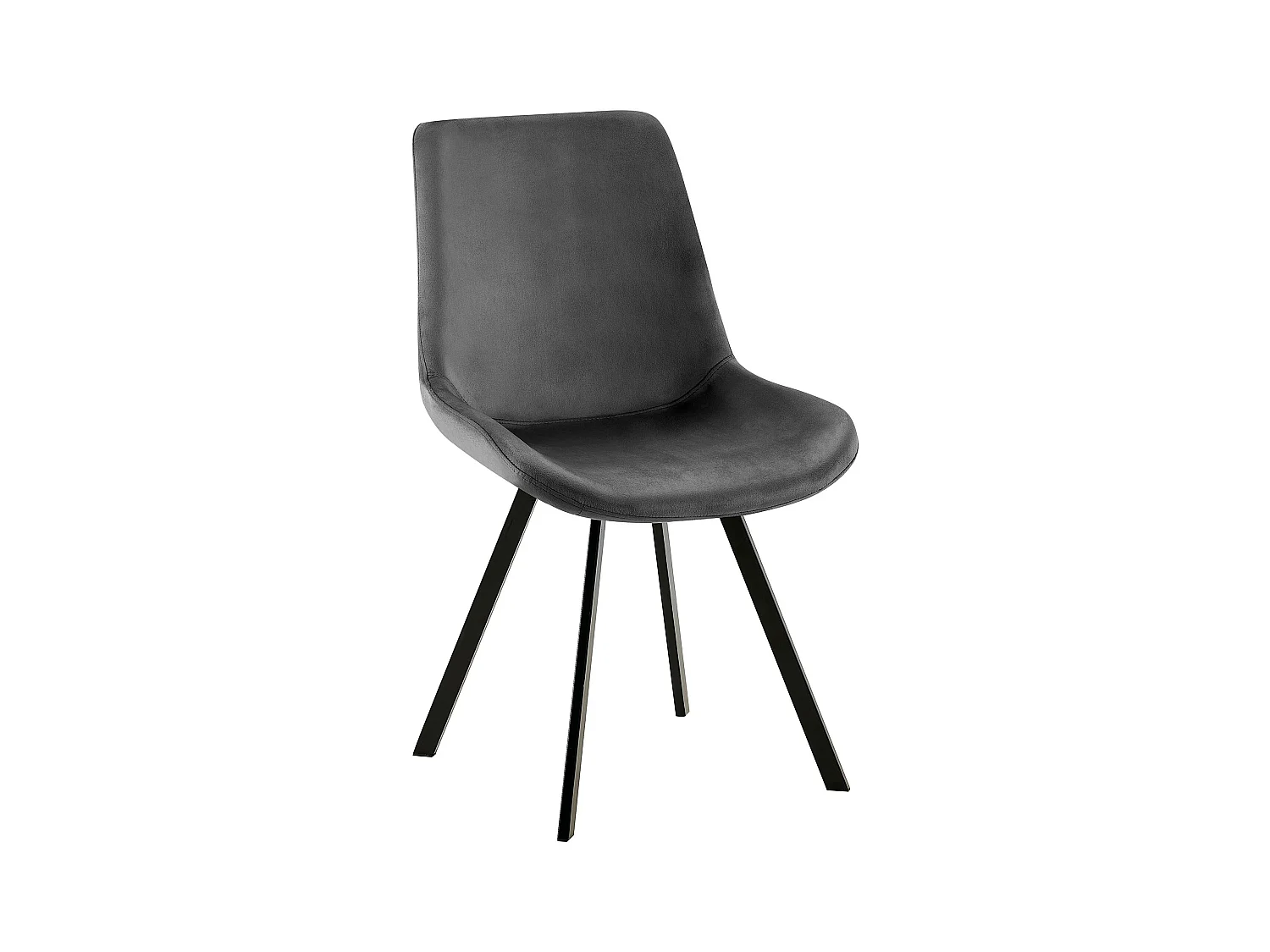 chaise salle à manger - Velours - Gris foncé - Lewes