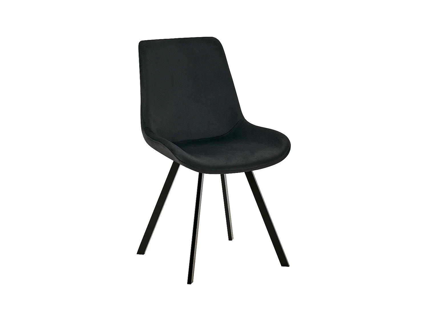 chaise salle à manger - Velours - Noir - Lewes