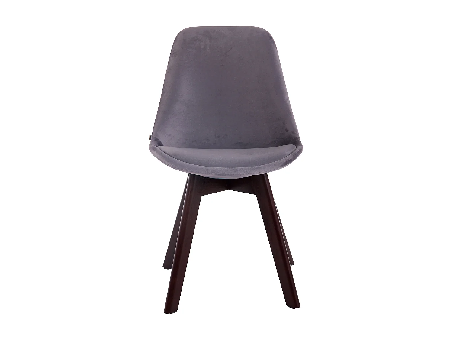 chaise salle à manger - Velours & Bois - Gris foncé - Borneo