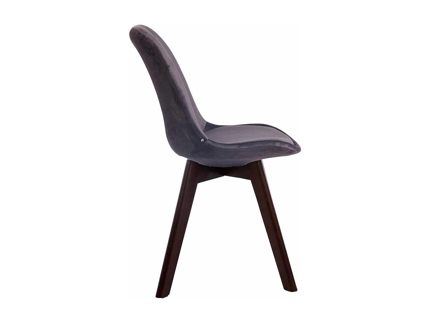 chaise salle à manger - Velours & Bois - Gris foncé - Borneo