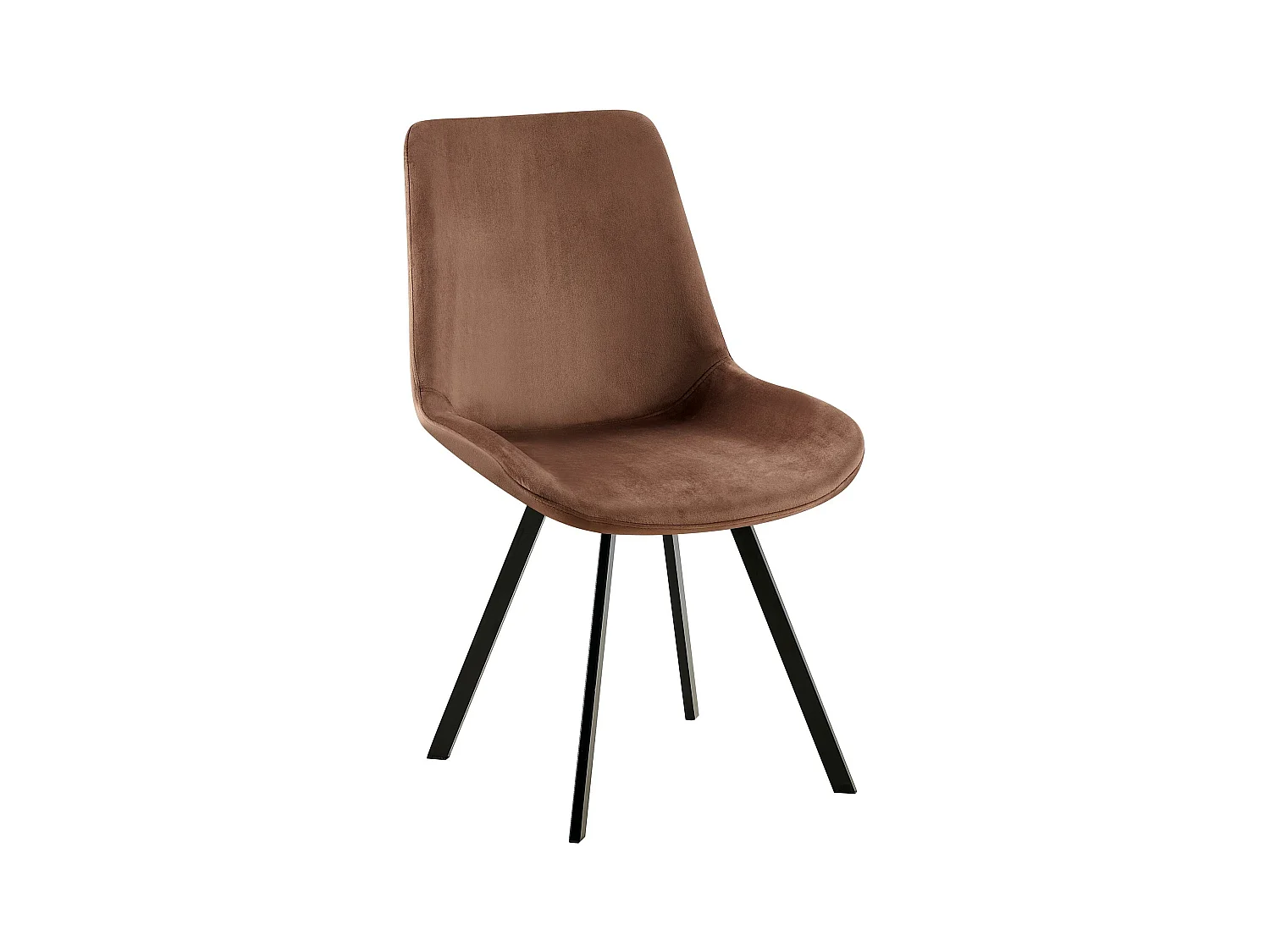 chaise salle à manger - Velours - Marron - Lewes