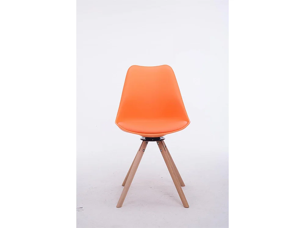 Esszimmerstuhl - Kunstleder & natura - orange - Troyes