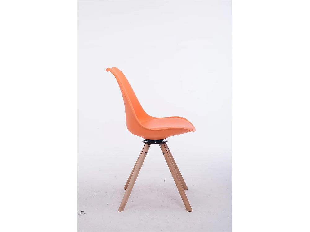 Esszimmerstuhl - Kunstleder & natura - orange - Troyes