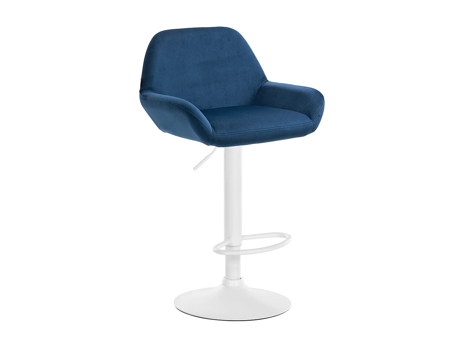 Tabouret de bar - Velours & Blanc - Bleu - Braga