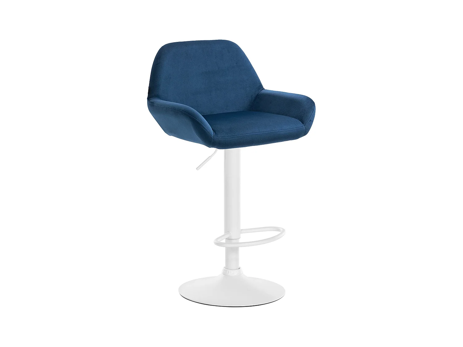 Tabouret de bar - Velours & Blanc - Bleu - Braga
