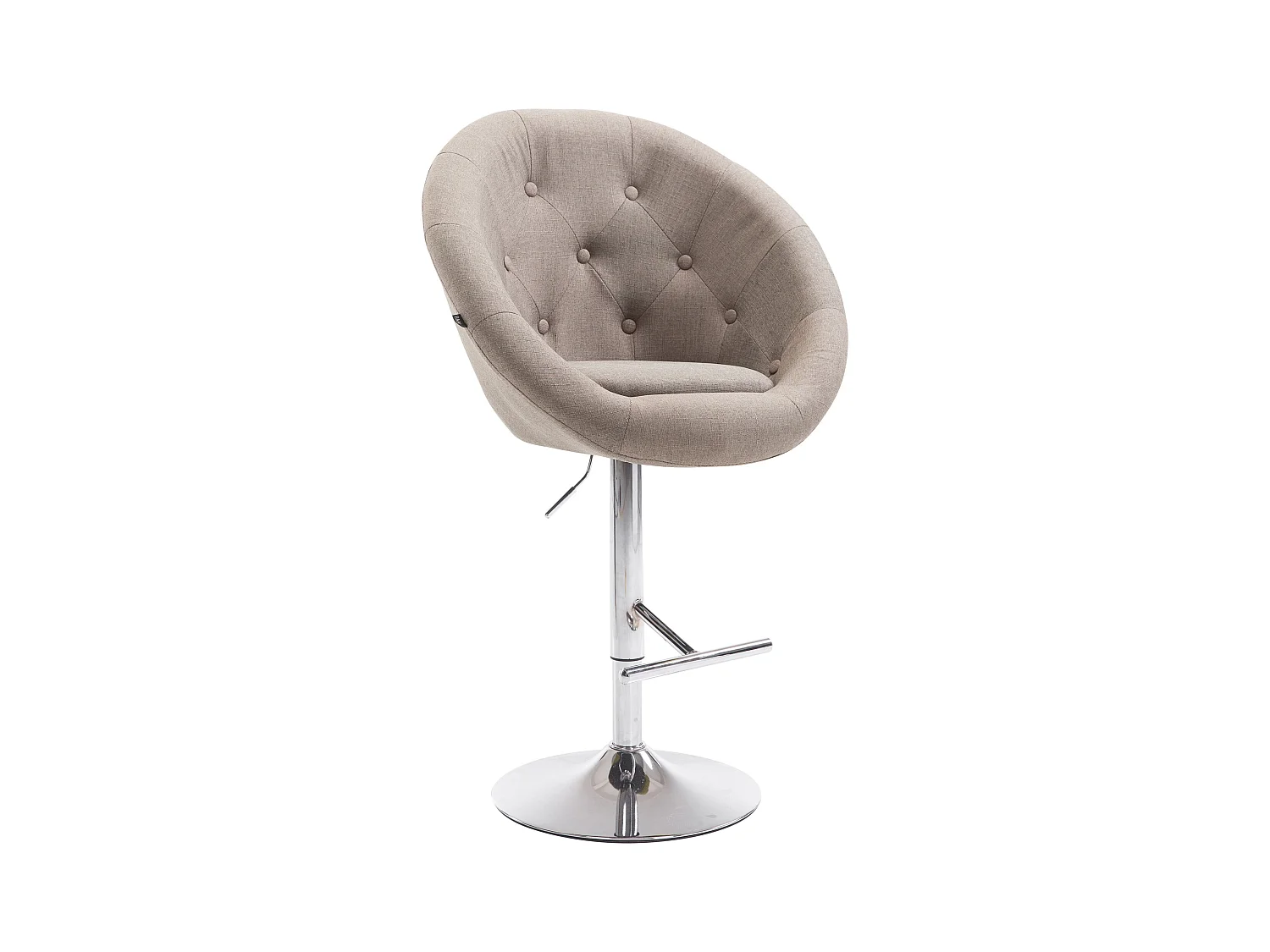 Tabouret de bar - Tissu & Chrome - Taupe - London