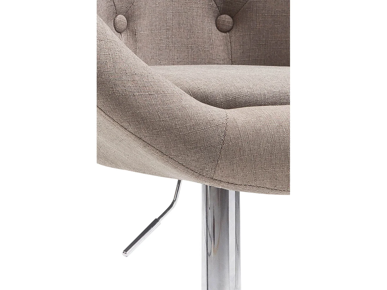 Tabouret de bar - Tissu & Chrome - Taupe - London