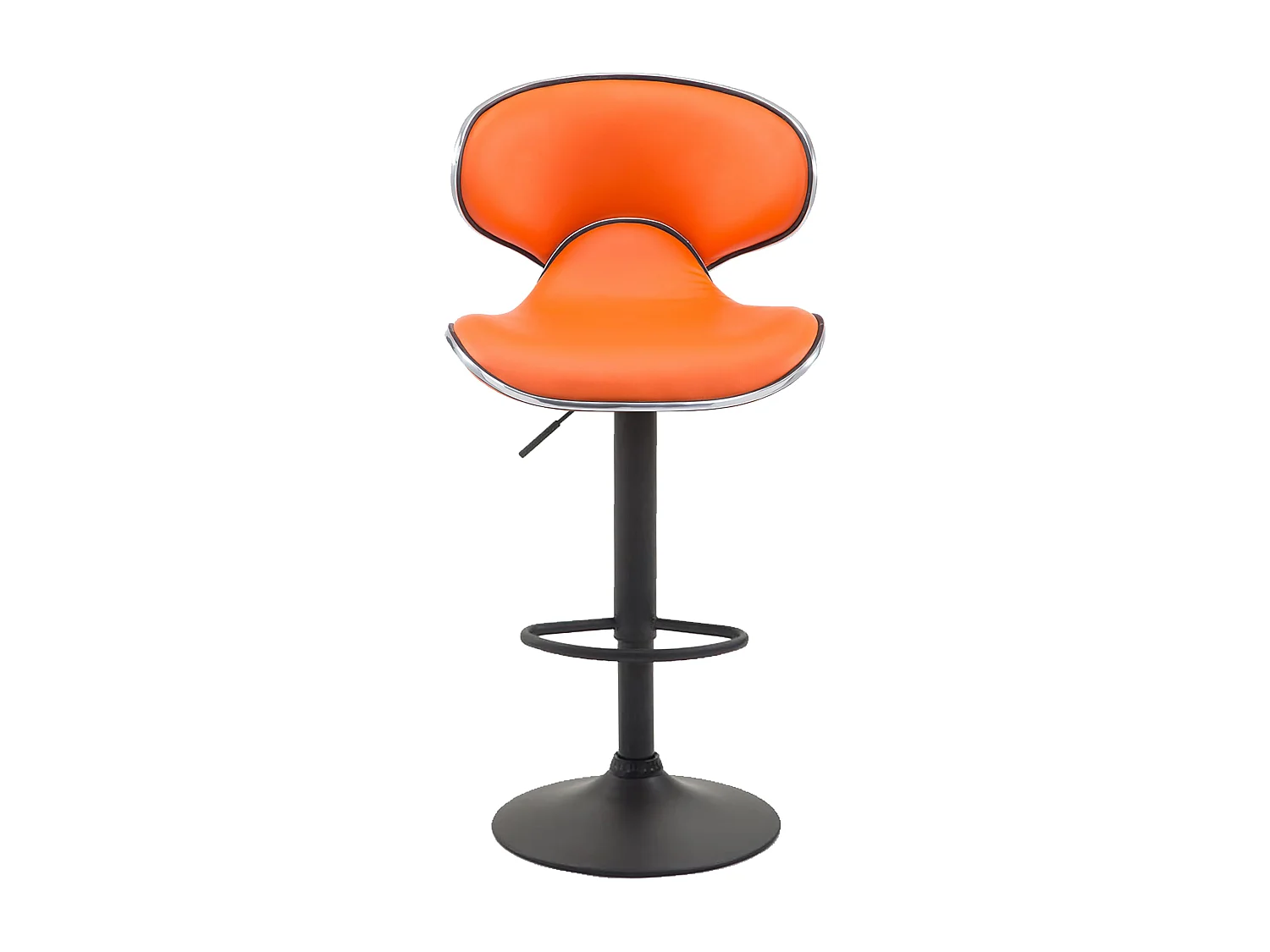 Lot de 2  Tabouret de bar - Similicuir & Noir - Orange - Las Vegas v2