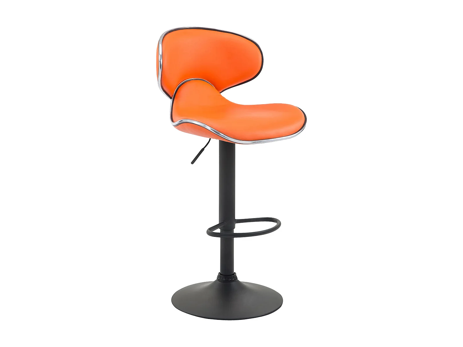 Lot de 2  Tabouret de bar - Similicuir & Noir - Orange - Las Vegas v2