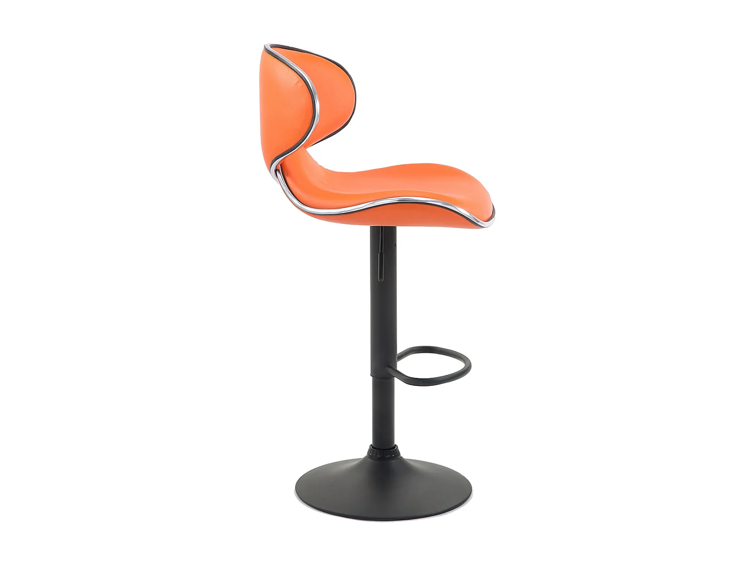 Lot de 2  Tabouret de bar - Similicuir & Noir - Orange - Las Vegas v2