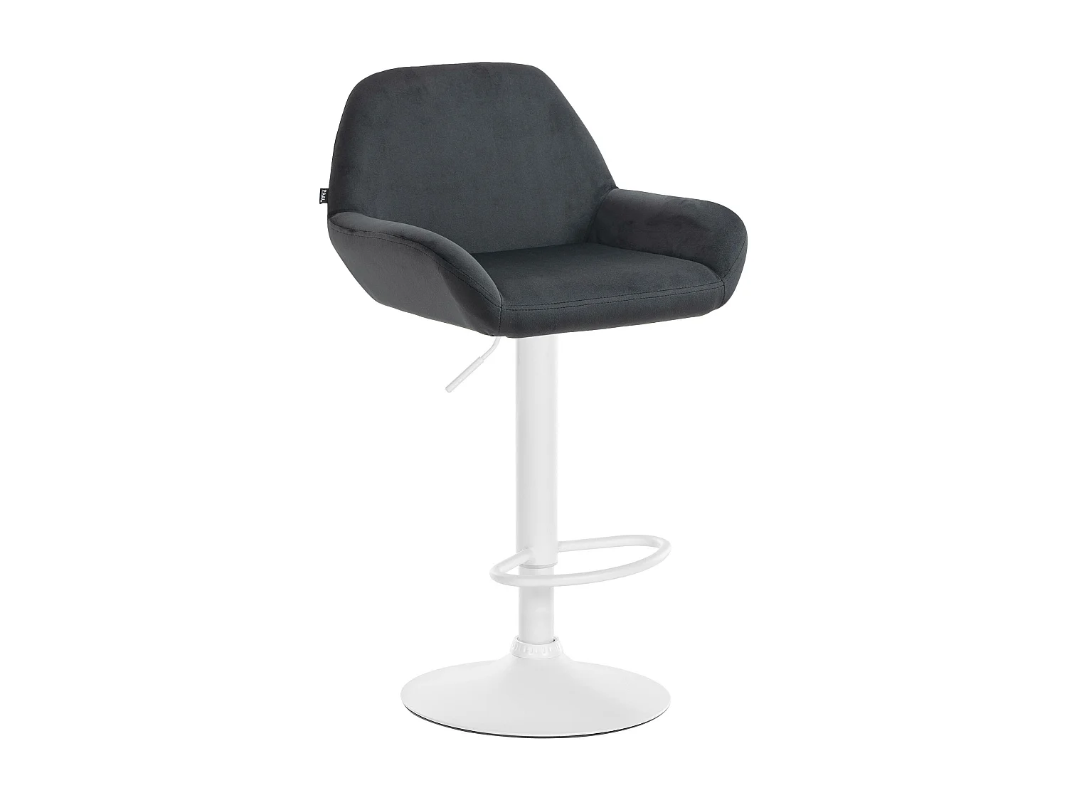 Tabouret de bar - Velours & Blanc - Noir - Braga