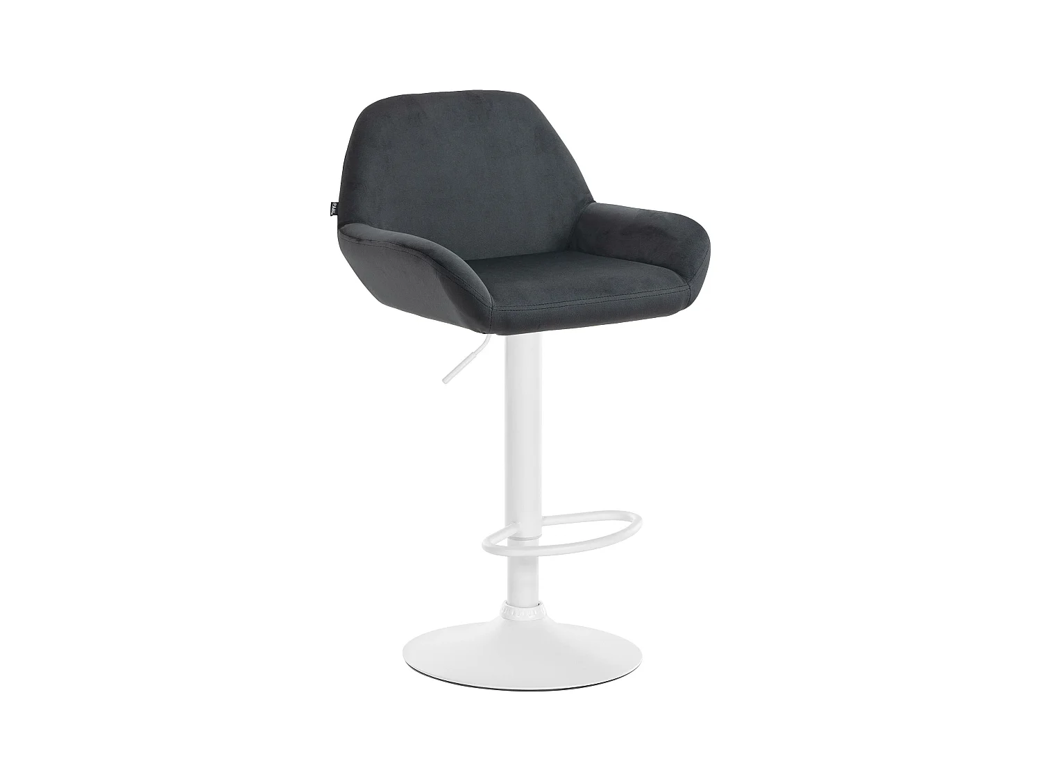 Tabouret de bar - Velours & Blanc - Noir - Braga