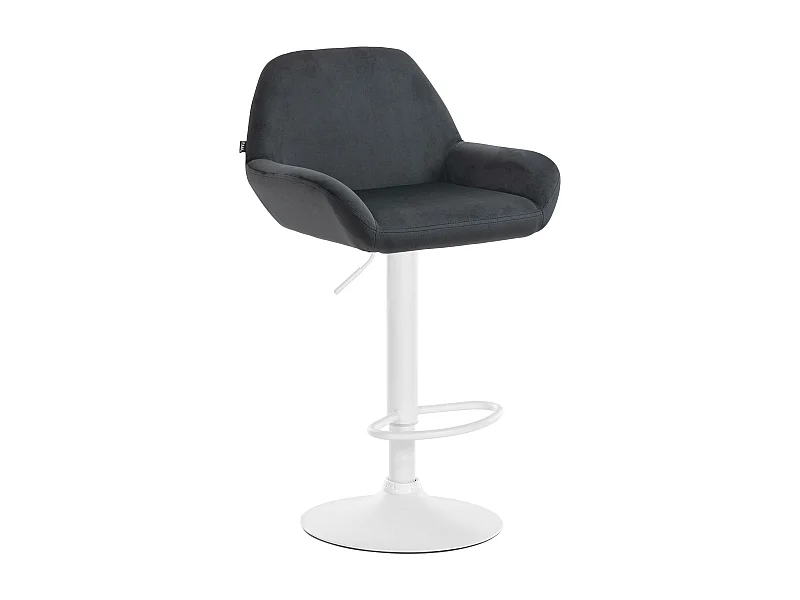 Tabouret de bar - Velours & Blanc - Noir - Braga