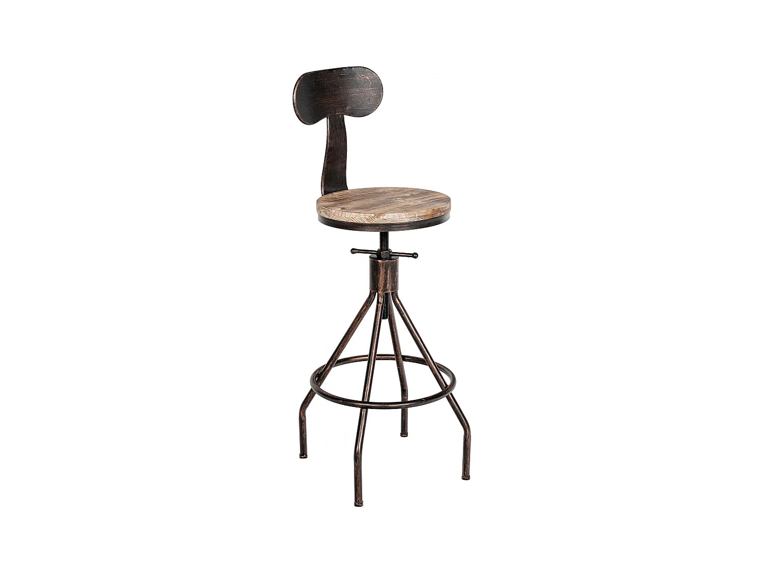Tabouret de bar - Bois & Chrome - Bronze - Hanam