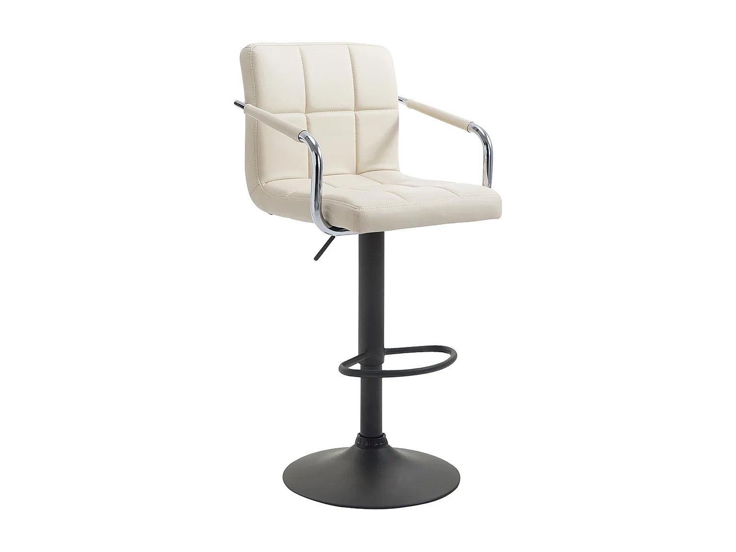 Barkruk - Kunstleer & Metaal - creme - Lucy V2