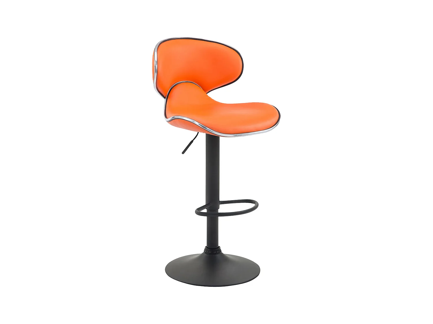 Tabouret de bar - Similicuir & Métal chromé - Orange - Las Vegas V2