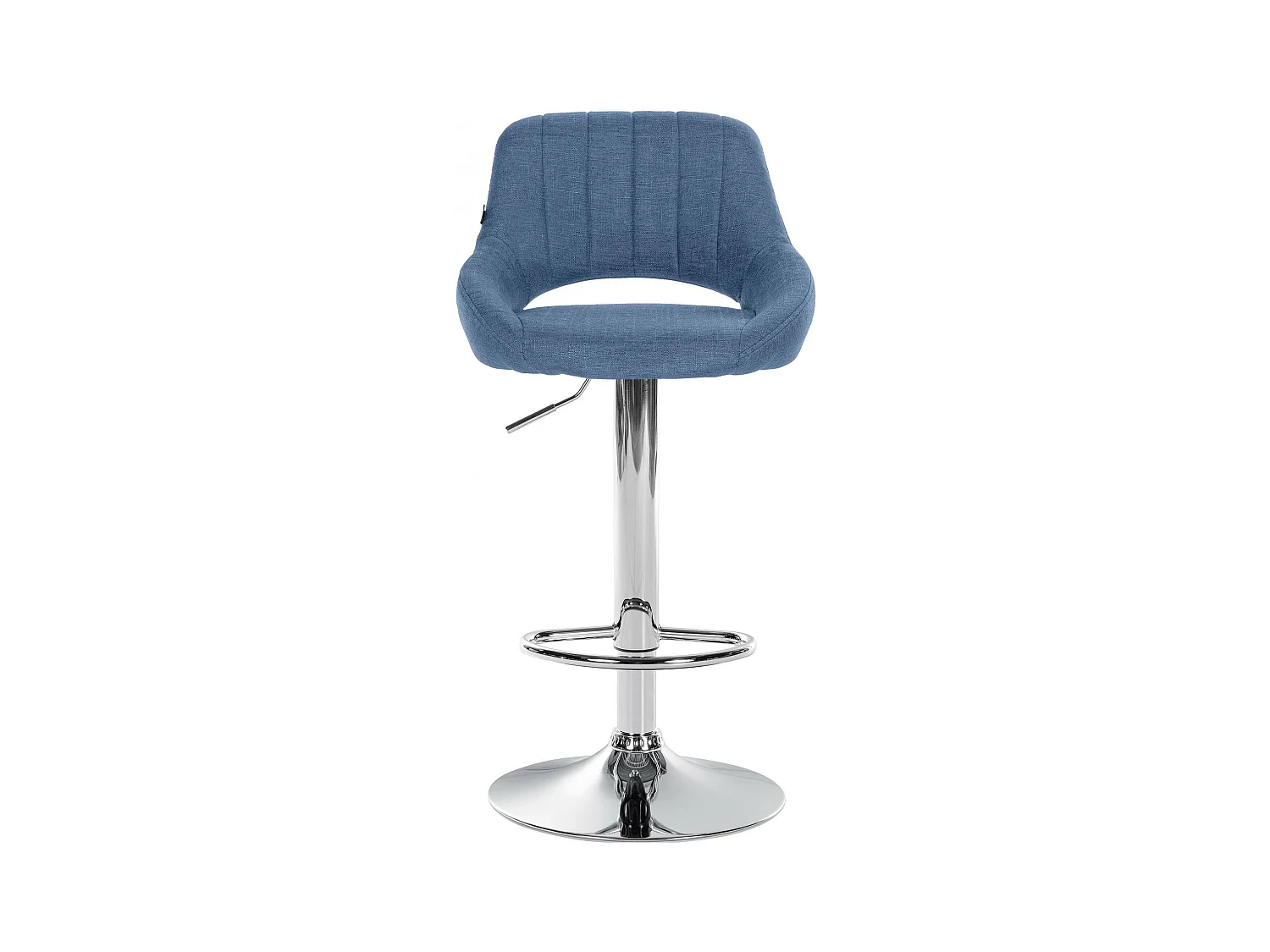 Barkruk - Stof & chroom - blauw - Milet