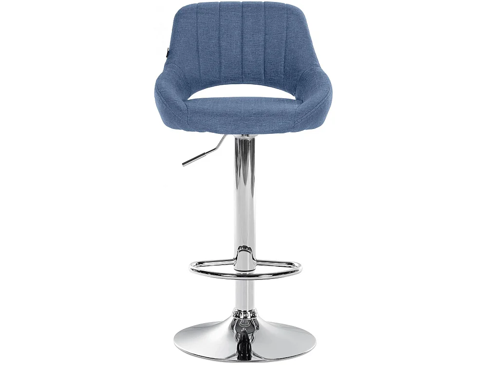Tabouret de bar - Tissu & Chrome - Bleu - Milet
