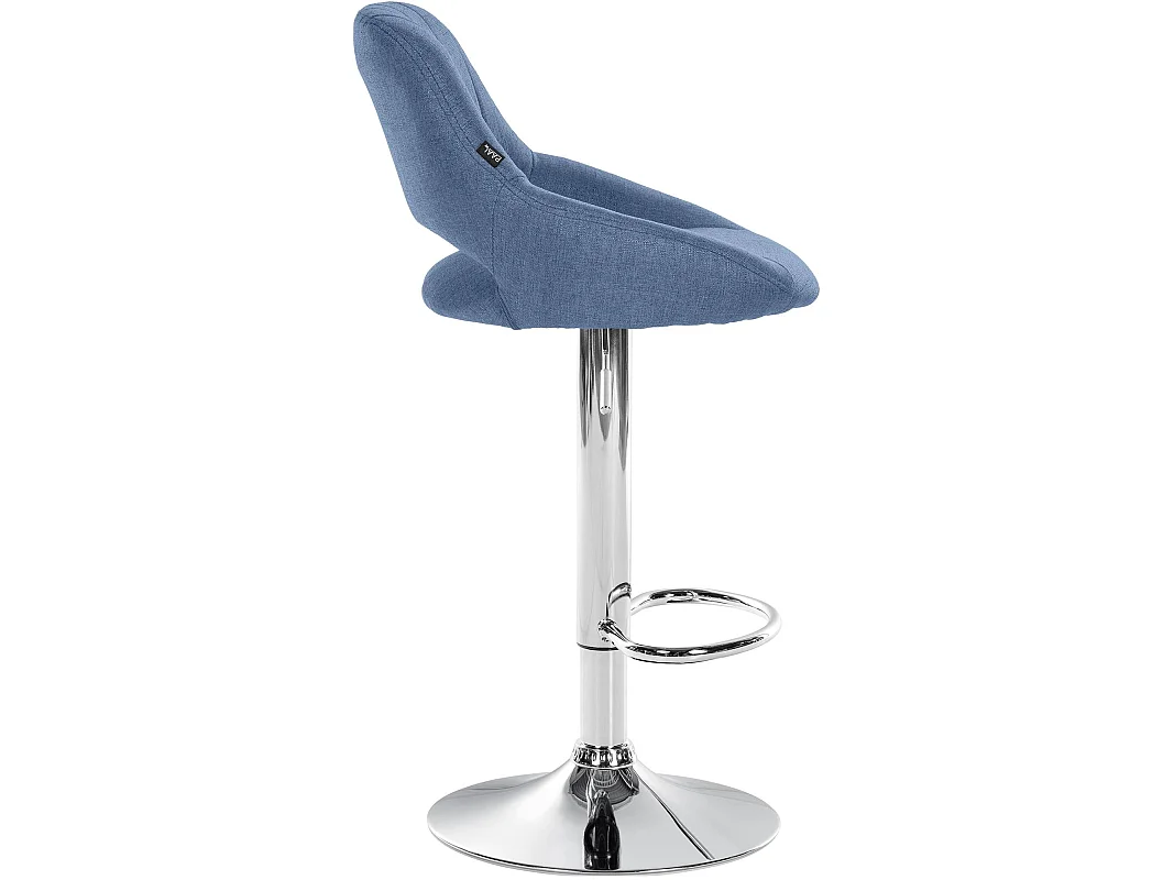 Tabouret de bar - Tissu & Chrome - Bleu - Milet