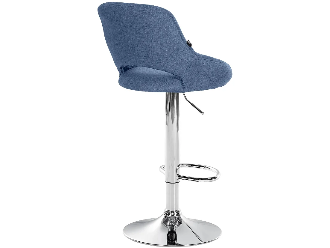 Tabouret de bar - Tissu & Chrome - Bleu - Milet