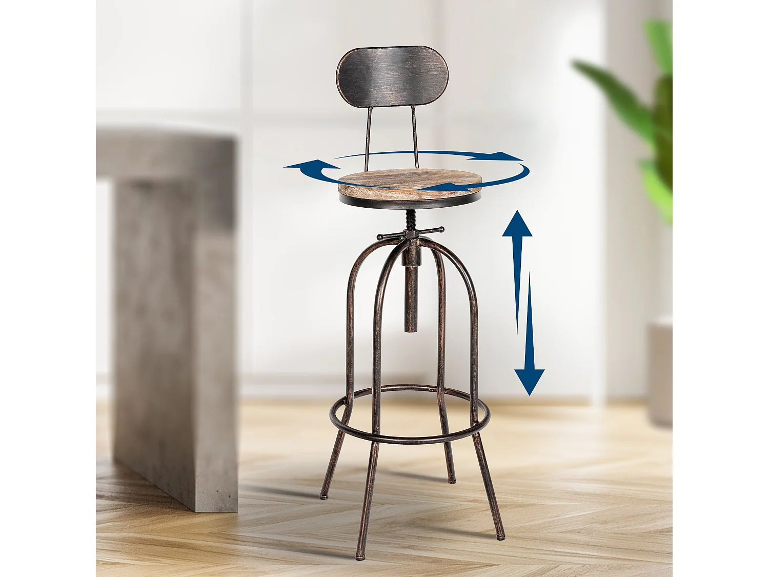 Tabouret de bar - Métal - Bronze - Pino