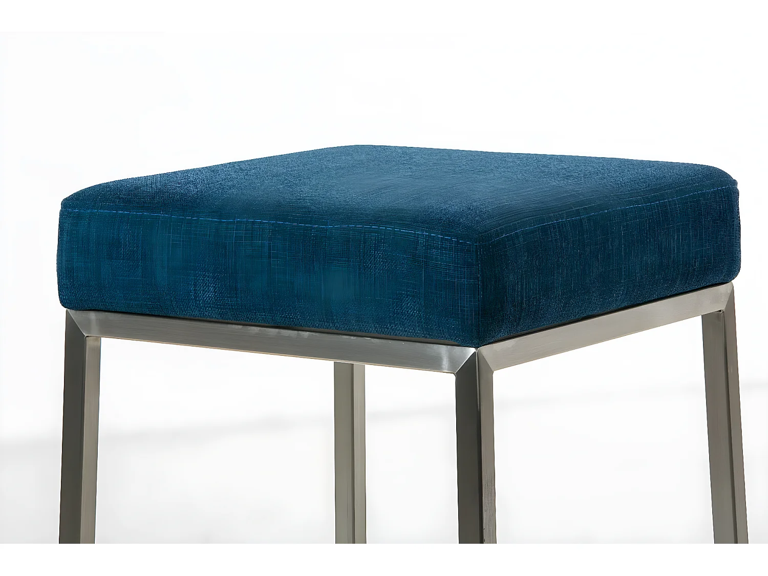 Tabouret de bar - Tissu & Acier inoxydable - Bleu - Montreal 85