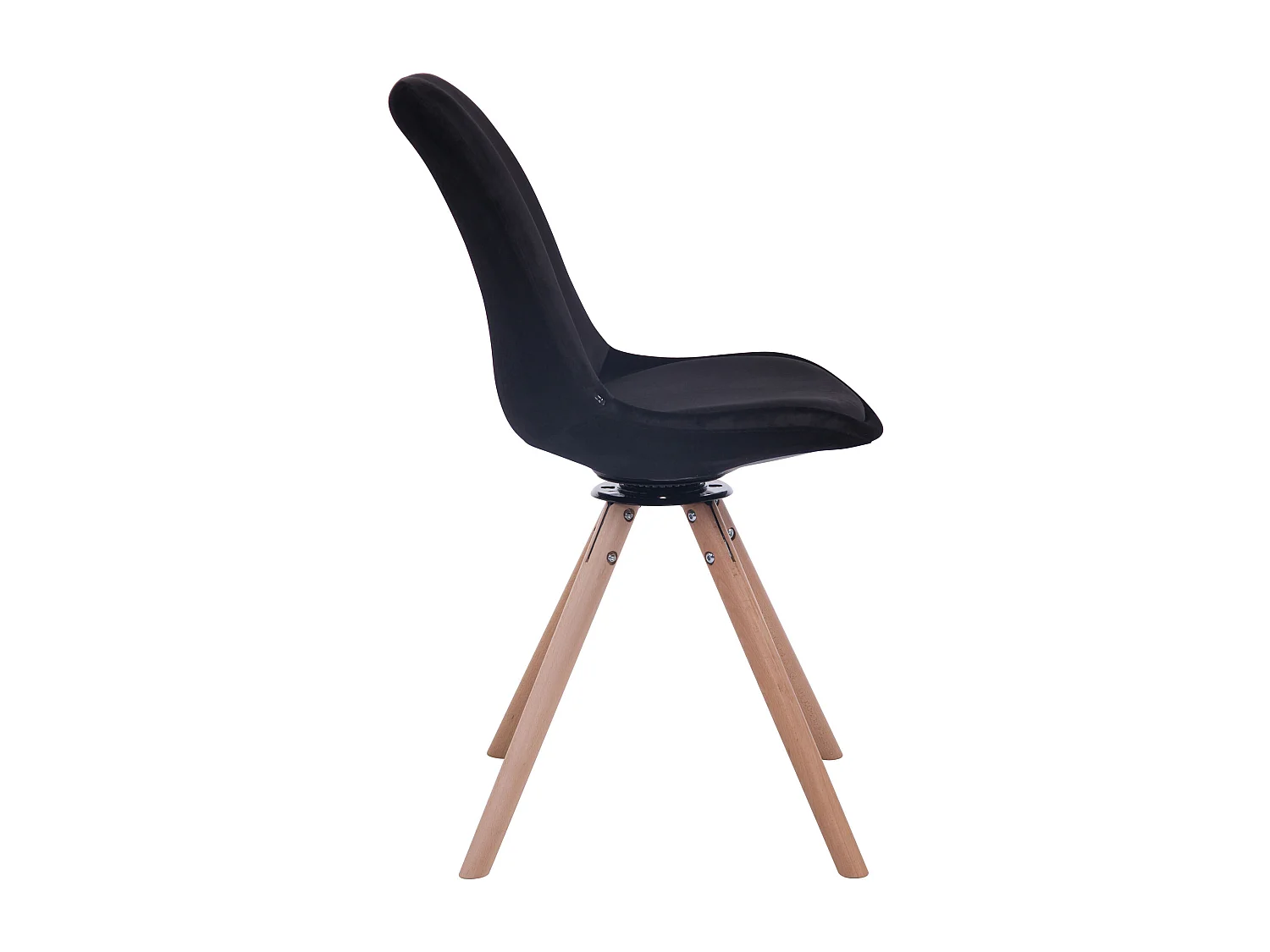 Esszimmerstuhl - Samt & natura - schwarz - Troyes