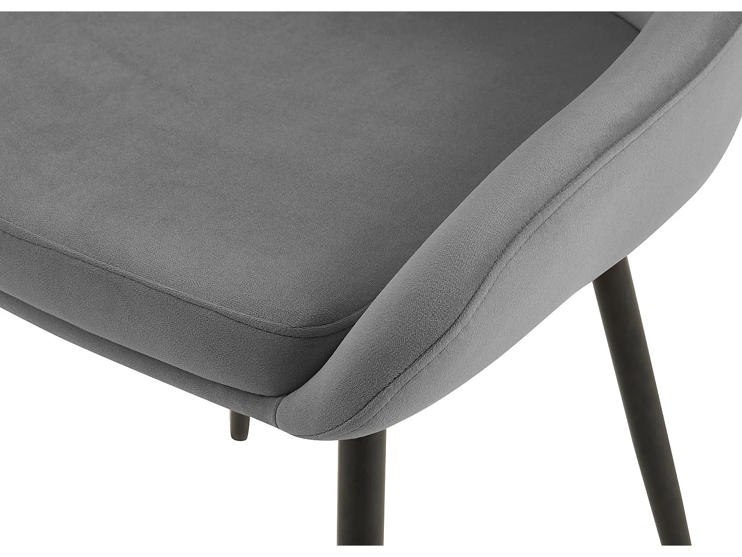 chaise salle à manger - Velours - Gris foncé - Elmira