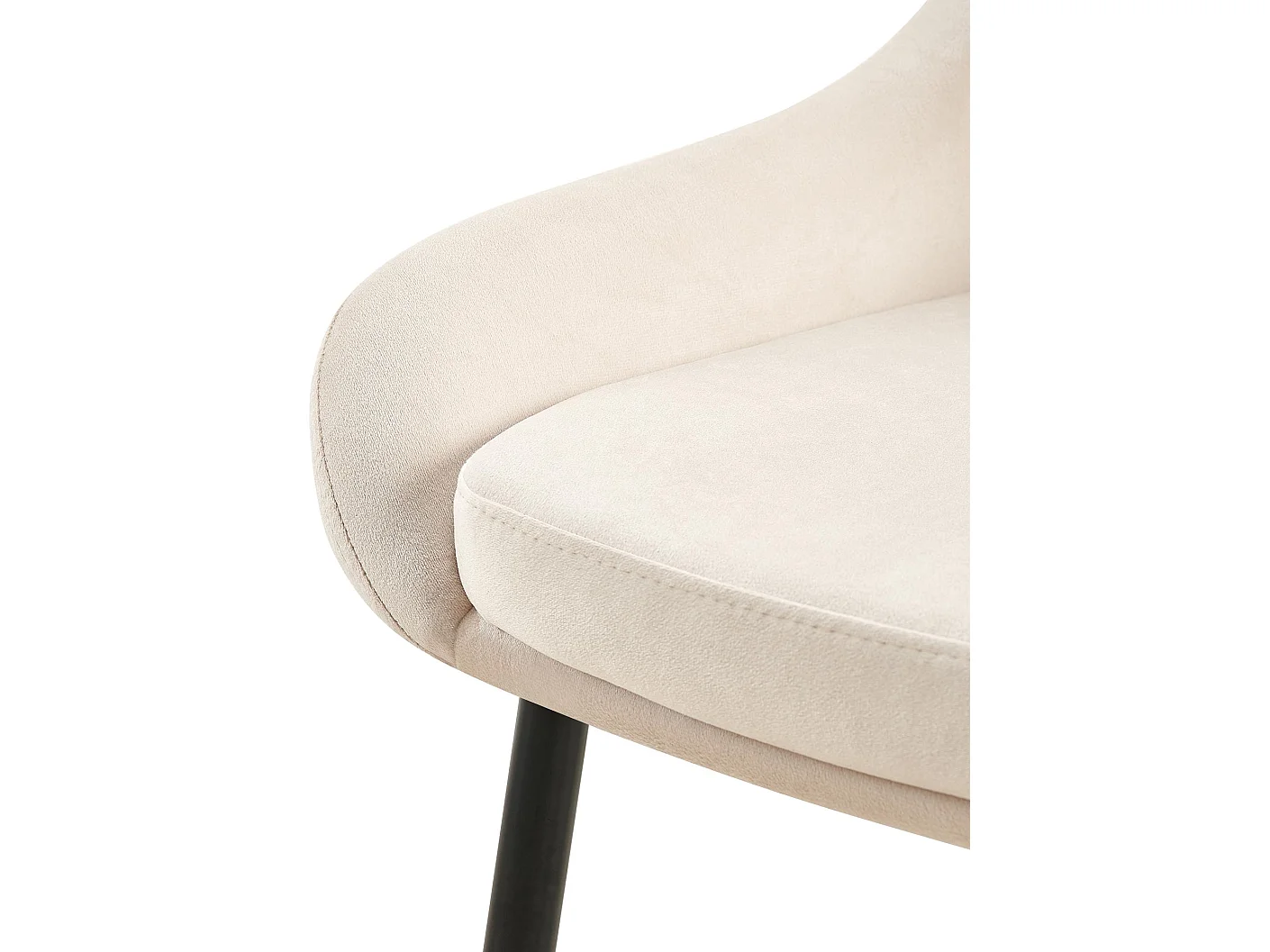 chaise salle à manger - Velours - Crème - Elmira