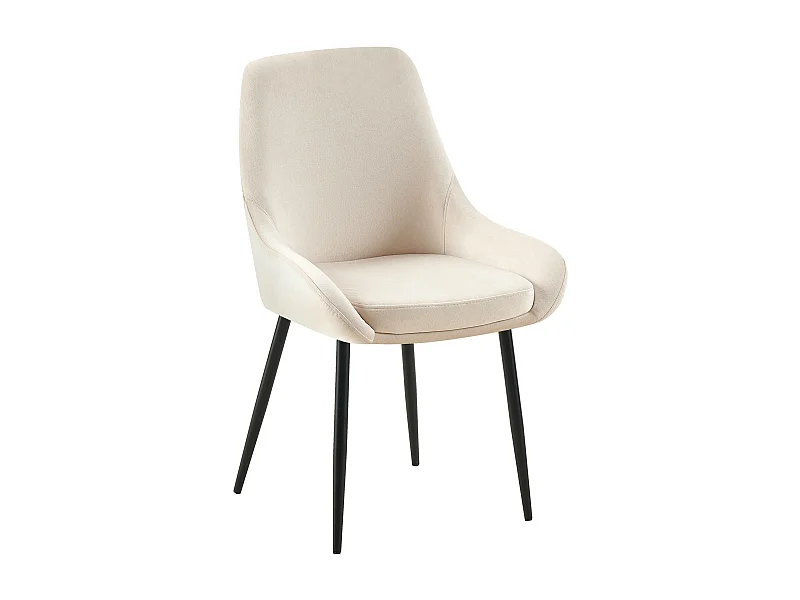 chaise salle à manger - Velours - Crème - Elmira
