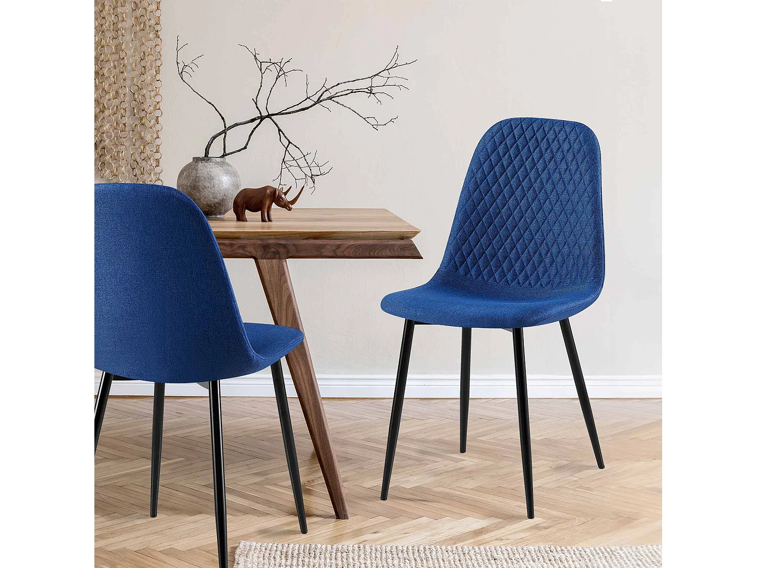 chaise salle à manger - Tissu - Bleu - Giverny