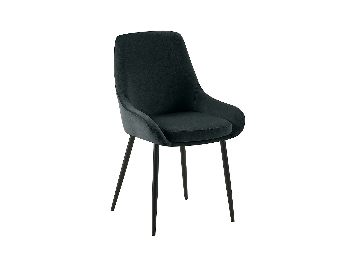 chaise salle à manger - Velours - Noir - Elmira