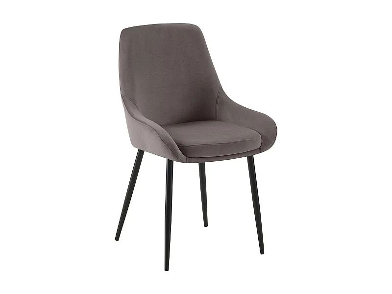 chaise salle à manger - Velours - Anthracite - Elmira