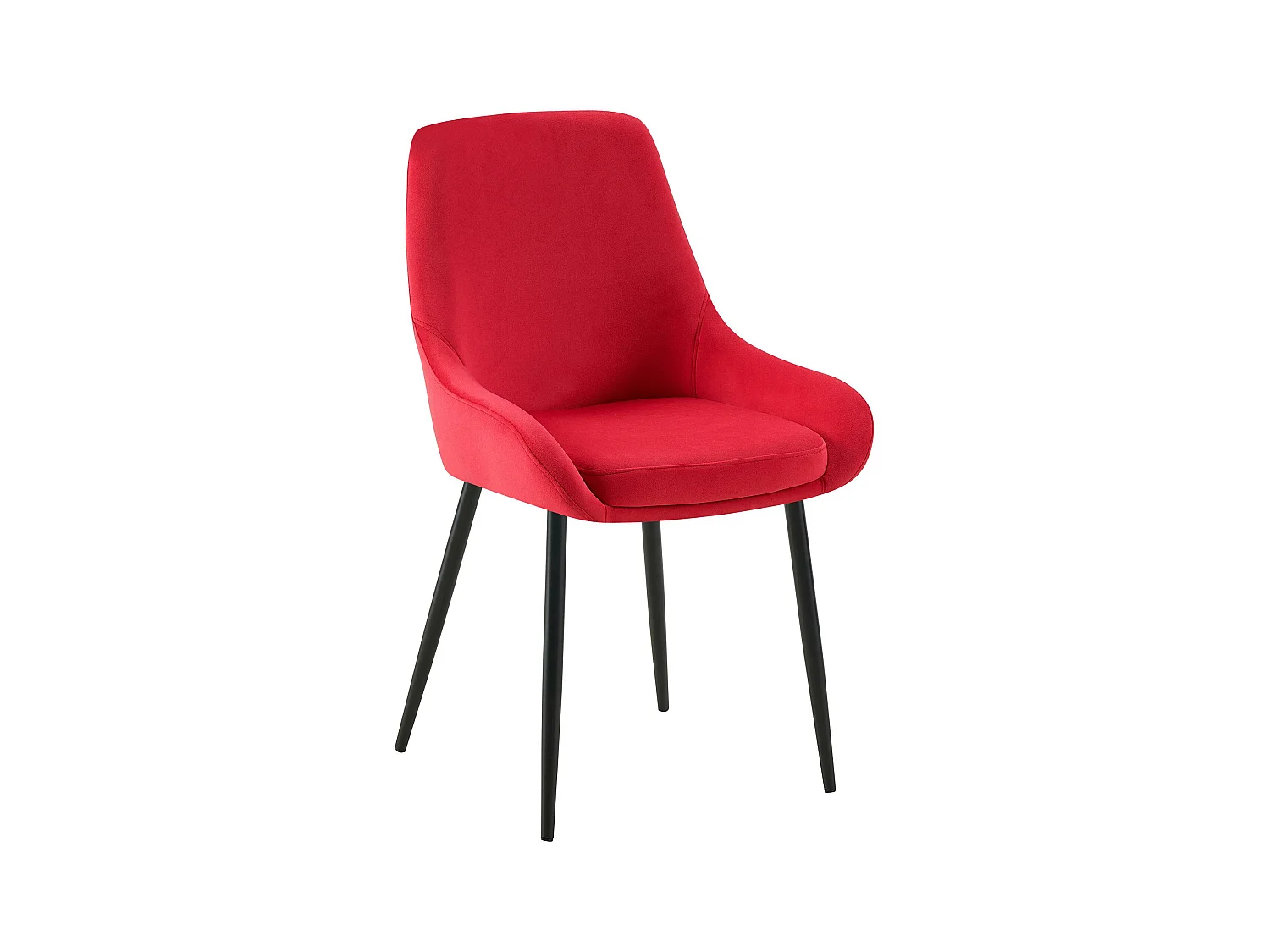 chaise salle à manger - Velours - Rouge - Elmira