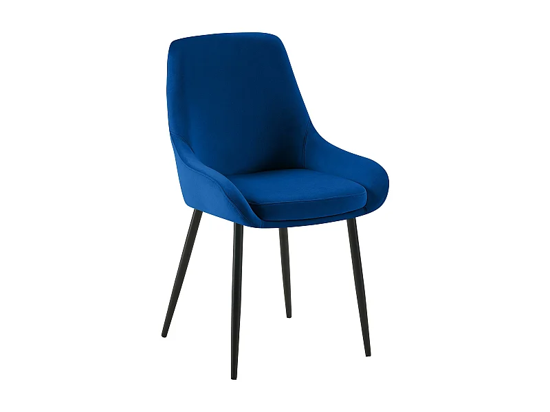 chaise salle à manger - Velours - Bleu foncé - Elmira
