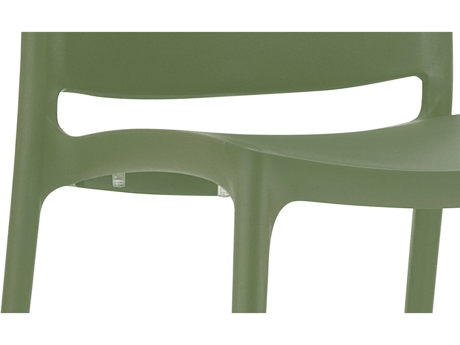 Lot de 4  Chaises de jardin - Plastique - Olive - Maya