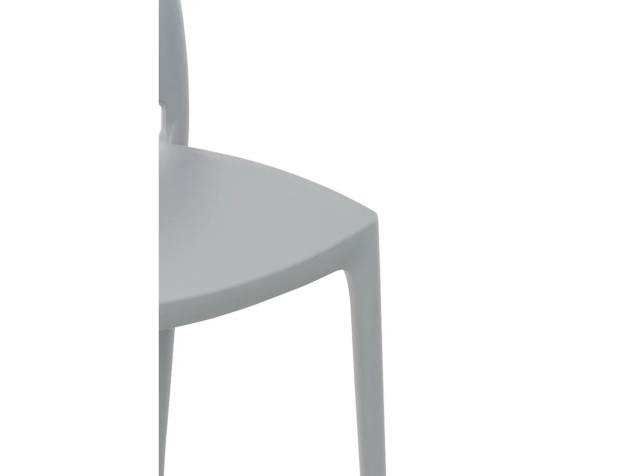 Lot de 4  Chaises de jardin - Plastique - Gris clair - Maya
